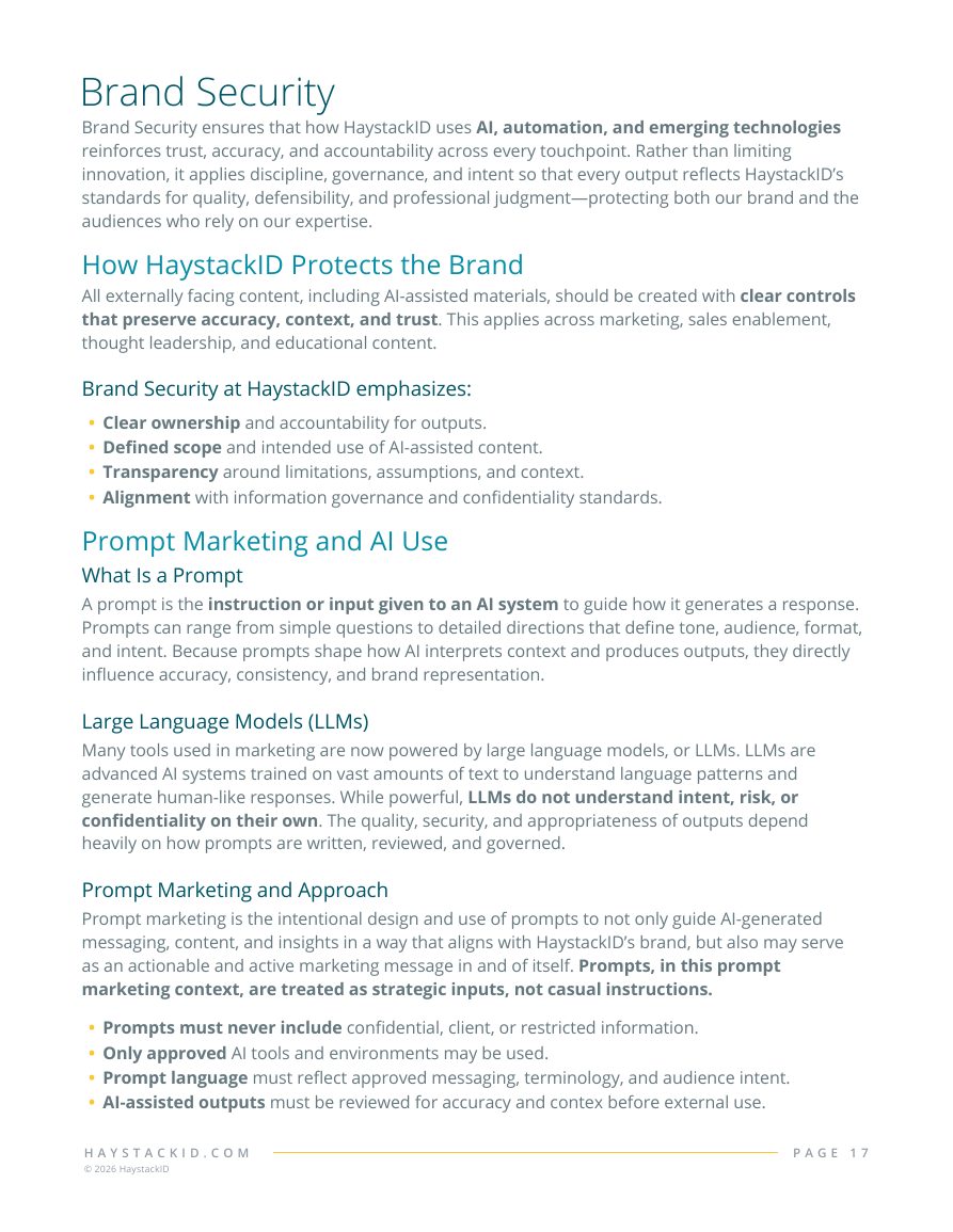 HaystackID brand security guidelines