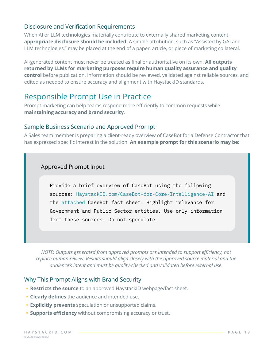 HaystackID prompt marketing and AI use guidance