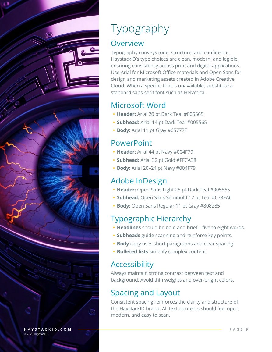 HaystackID typography guidelines