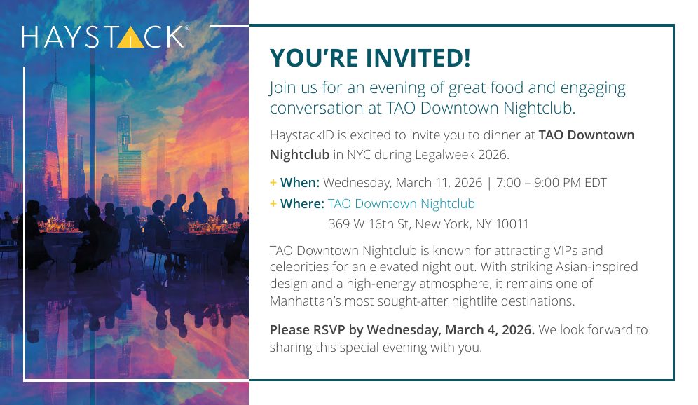 Legalweek client dinner invitation