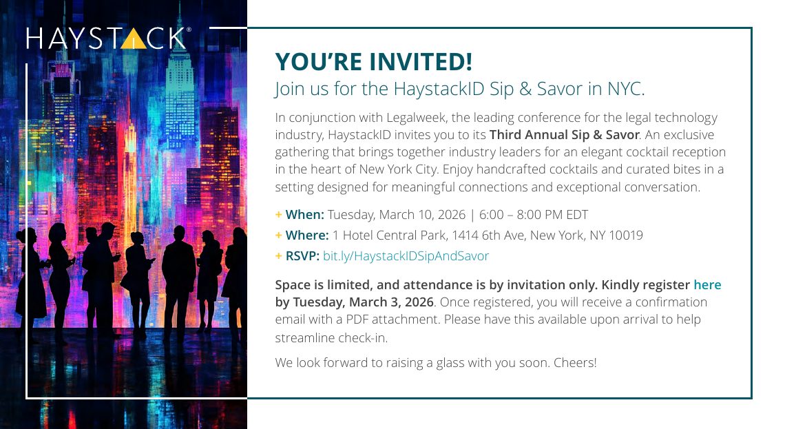Legalweek Sip and Savor cocktail reception invitation