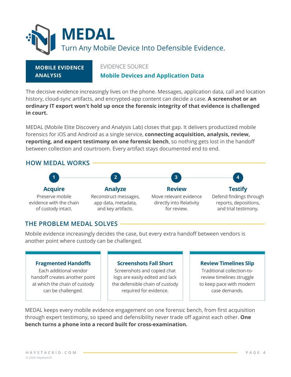 MEDAL solution page