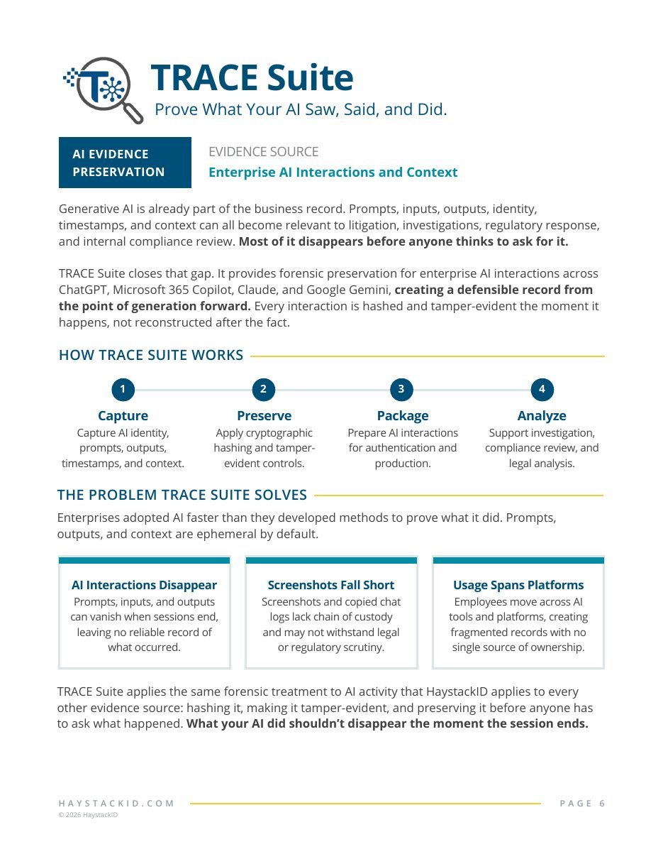 TRACE Suite solution page
